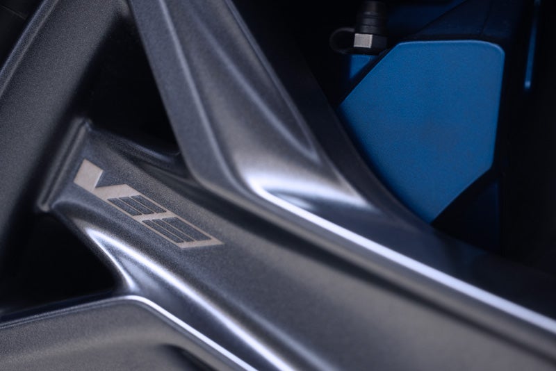 Close-up of the 2026 OPTIQ-V Brembo Performance Front Brakes | Capital Cadillac Of Atlanta in Smyrna GA