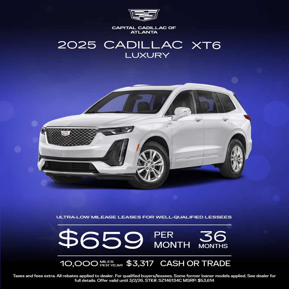 CADILLAC XT6 LEASE OFFER